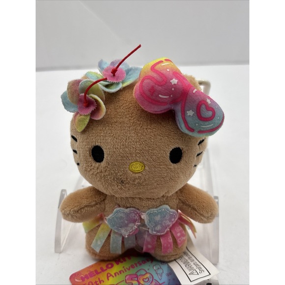 NEW - Saipan Special Edition Hello Kitty Plush 4" Key Chain-50th Anniversary - Picture 3 of 9